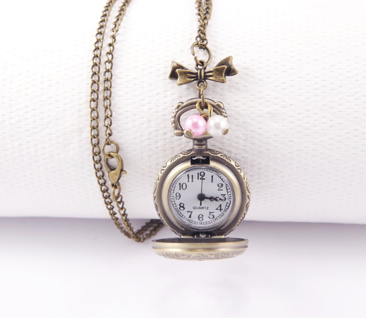 Pocket watch vintage Steampunk jewelry Personalized Pocket Watch Engraved Antique bronze pocket watch necklace chain Christmas gift for her