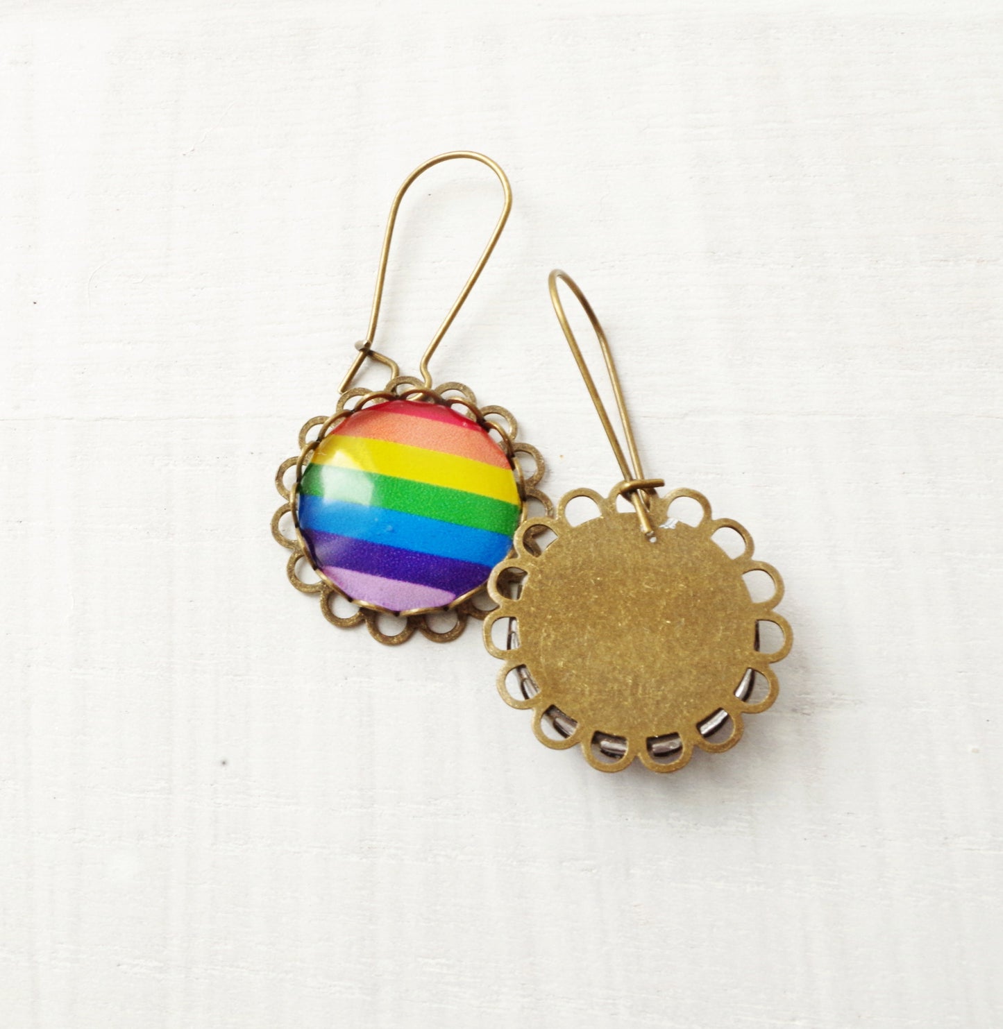 Rainbow stripe earrings Gay pride earrings Lesbian jewelry Gift for gay Rainbow earrings LGBT jewelry Gay Pride flag Colorful earrings