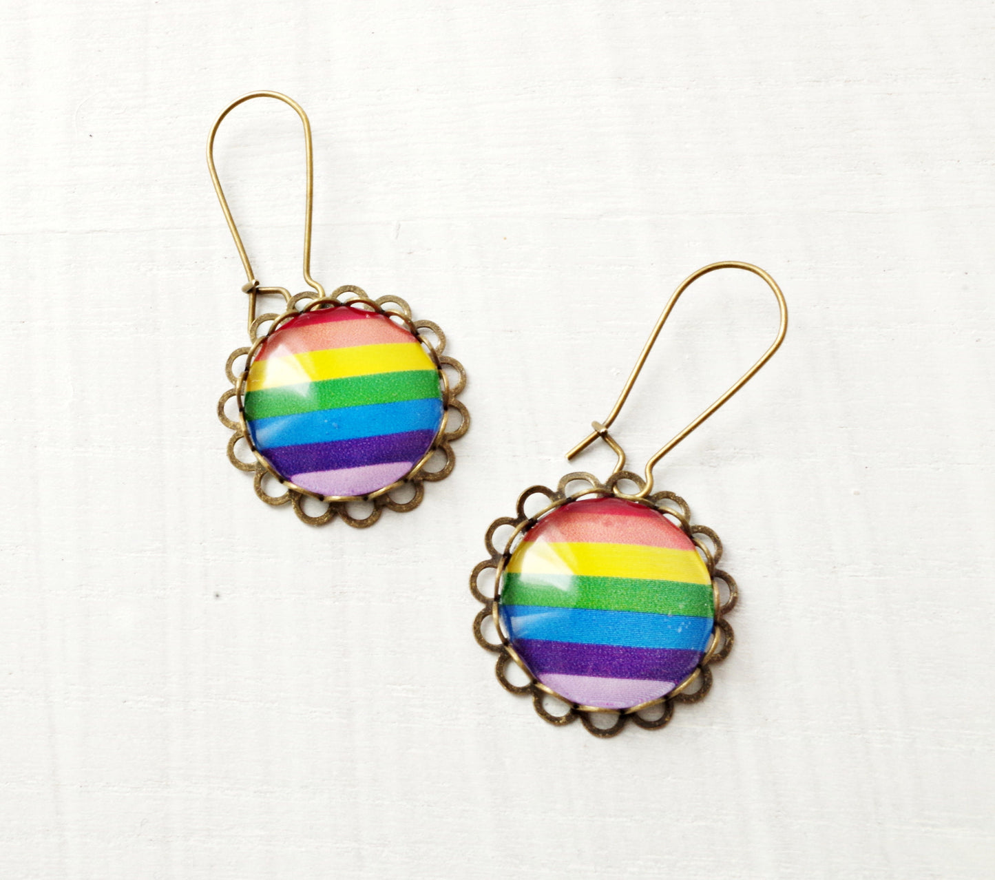 Rainbow stripe earrings Gay pride earrings Lesbian jewelry Gift for gay Rainbow earrings LGBT jewelry Gay Pride flag Colorful earrings