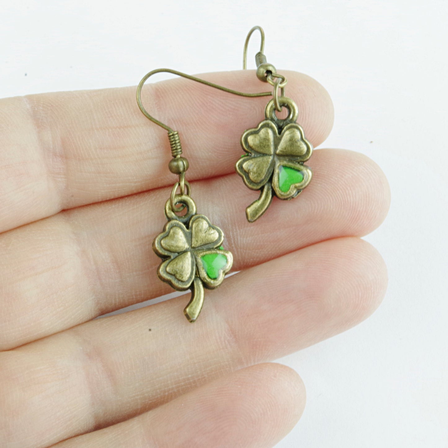 Shamrock earrings Good Lucky clover jewelry Four leaf clover jewelry St Patricks day gift for her Irish earrings