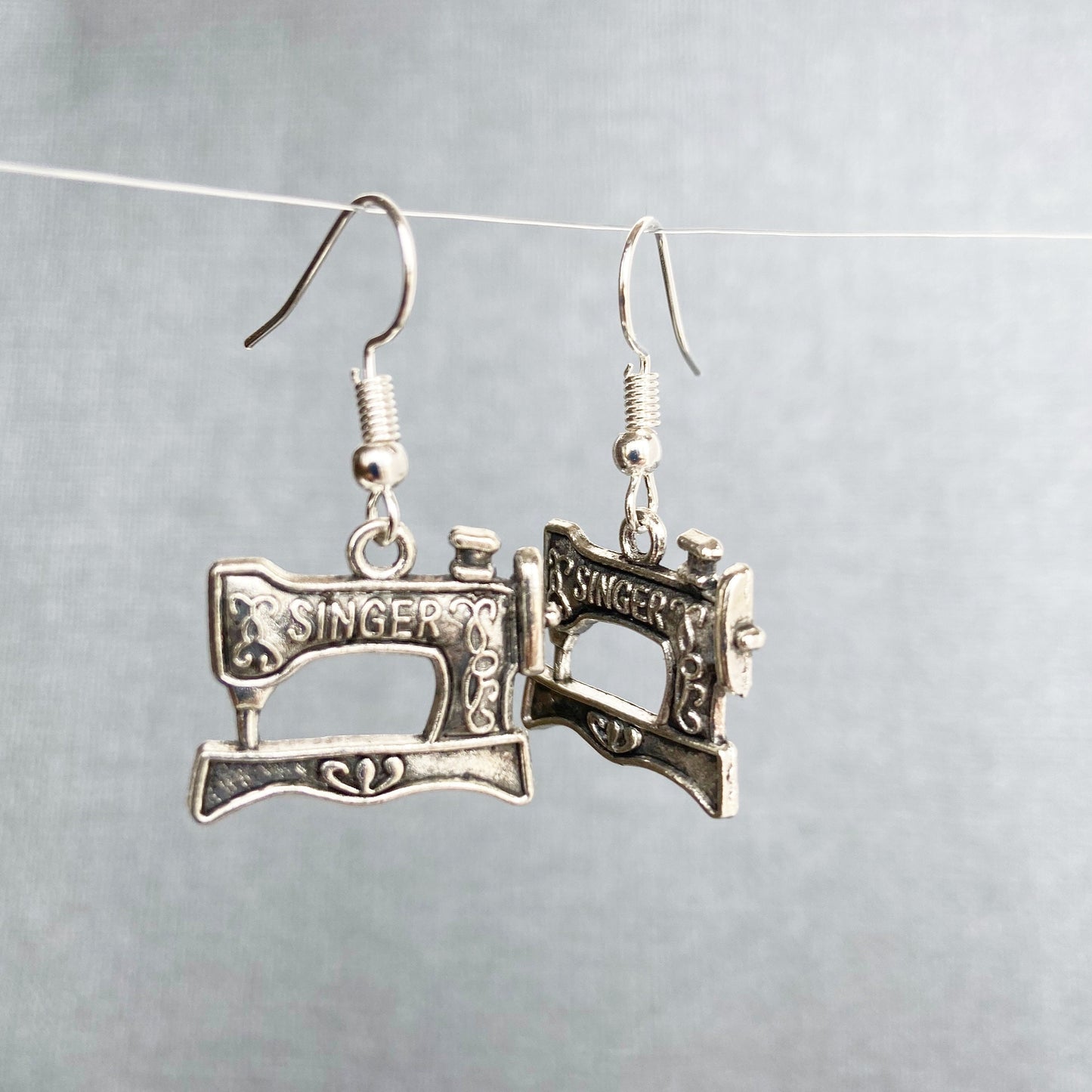 Sewing Machine Earrings Antique Silver Two Sided Sewing Jewelry Sewing Gifts  Seamstress Gifts for her Mothers day