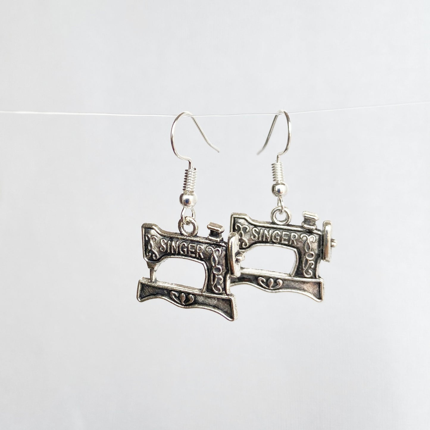 Sewing Machine Earrings Antique Silver Two Sided Sewing Jewelry Sewing Gifts  Seamstress Gifts for her Mothers day