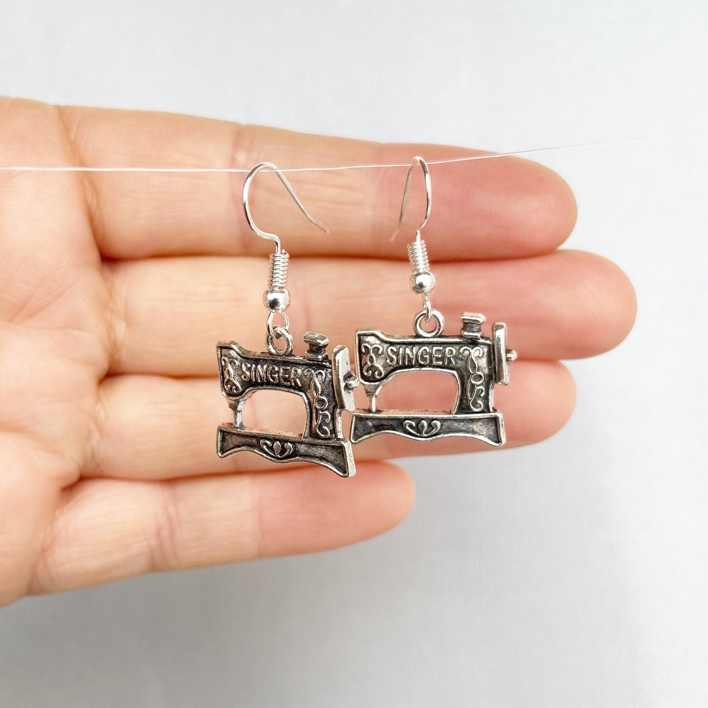 Sewing Machine Earrings Antique Silver Two Sided Sewing Jewelry Sewing Gifts  Seamstress Gifts for her Mothers day