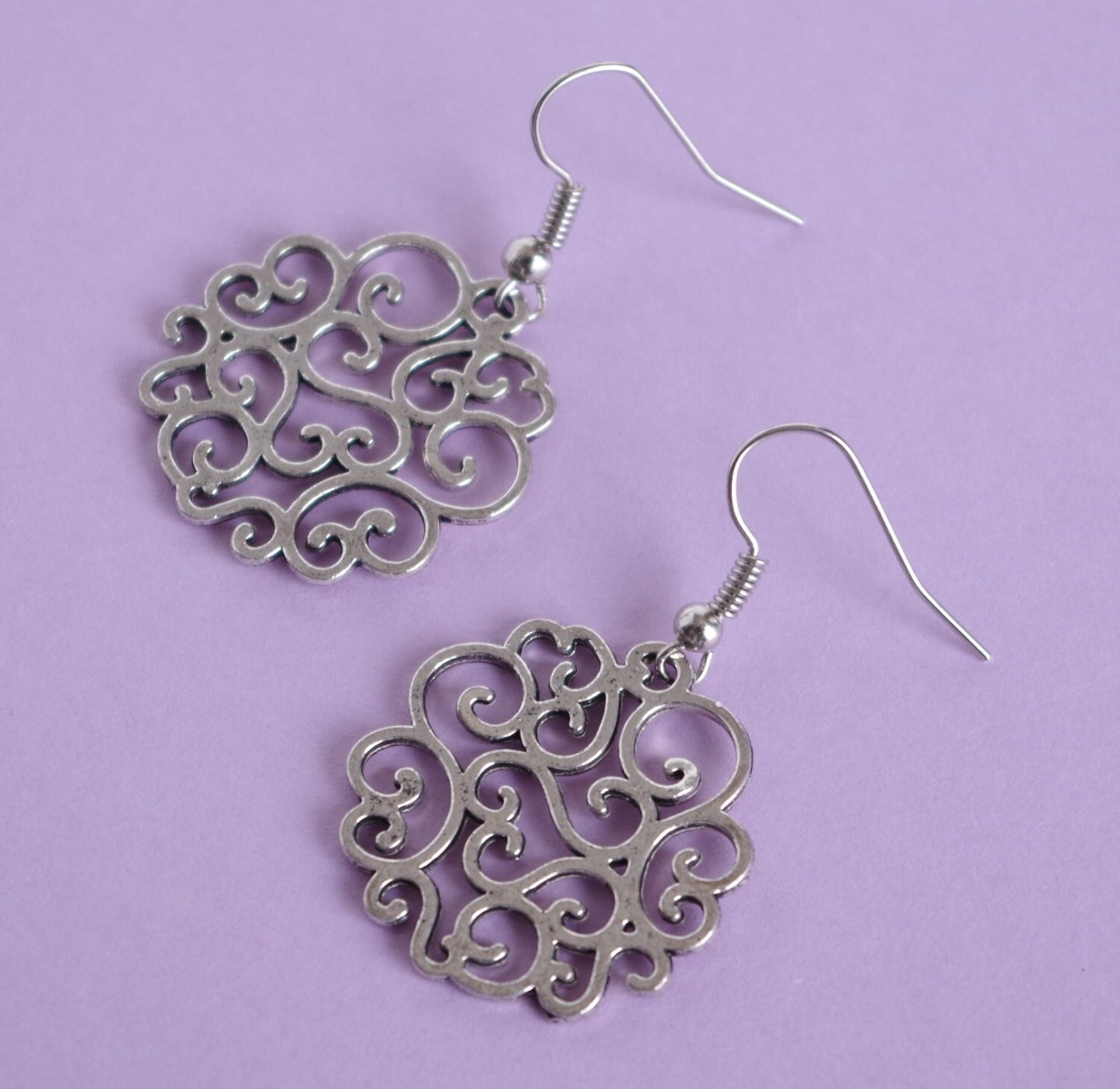 Filigree  Dangle Earrings , Lace jewelry, Boho Earrings , Christmas gifts for her  , girlfriend