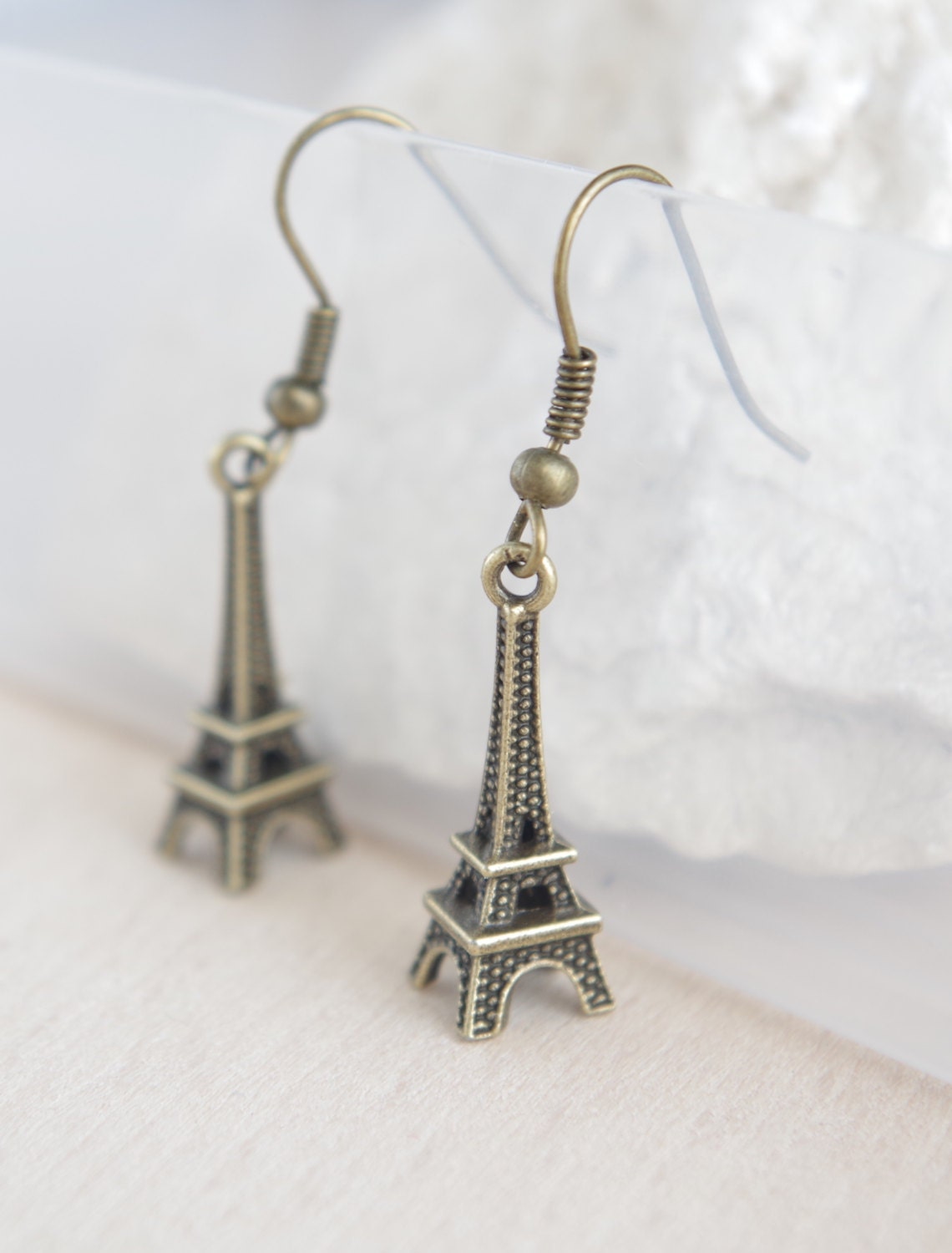 Bronze Eiffel Tower Earrings Dangle Earrings Eiffel Tower Jewelry French Earrings Paris Jewelry Antiqued Bronze Earrings Gift for her