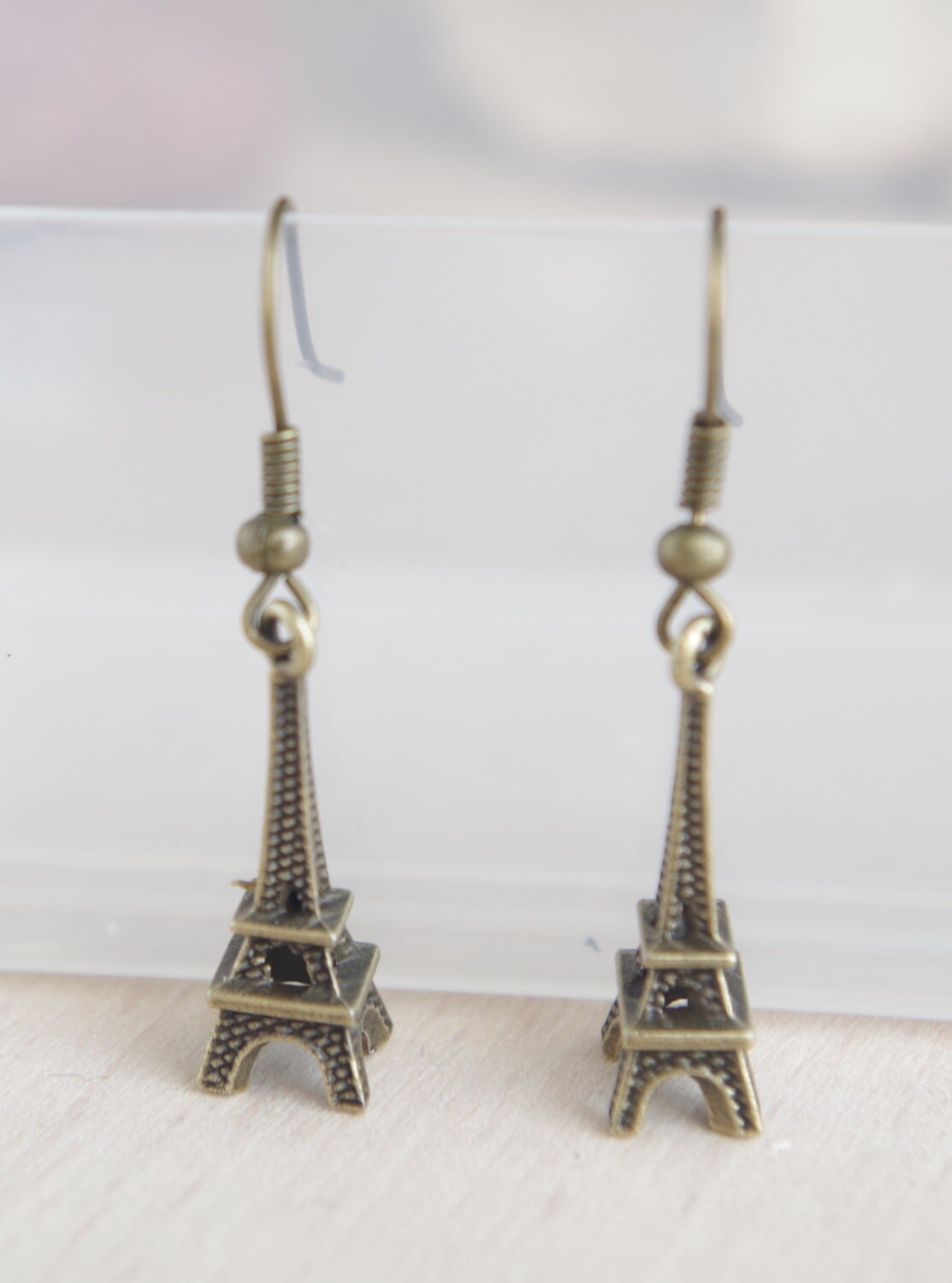 Bronze Eiffel Tower Earrings Dangle Earrings Eiffel Tower Jewelry French Earrings Paris Jewelry Antiqued Bronze Earrings Gift for her