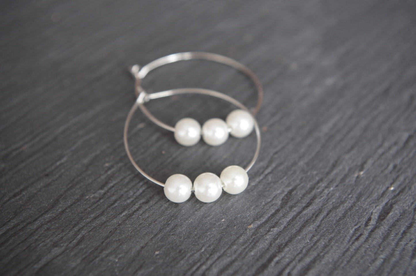 Pearls Hoop Earring Teardrop Hoops Gifts for Her White Pearls Hoop Earrings Large Hoop  Beaded Hoop Earrings Gift for her